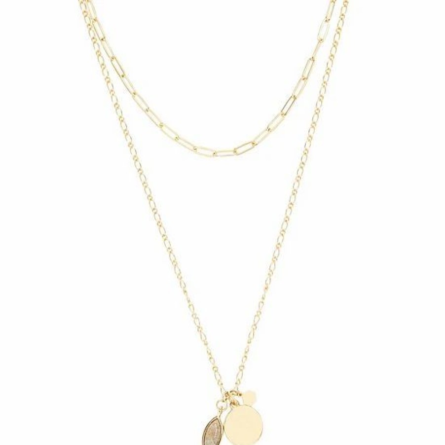 Womens * | Sonoma Goods For Life 2 Row Semi Charm Long Necklace