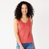 Mens * | Women'S Sonoma Goods For Life Striped Henley Tank Top