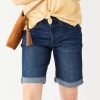 Mens * | Women'S Sonoma Goods For Life High-Waist 9 Bermuda Jean Shorts