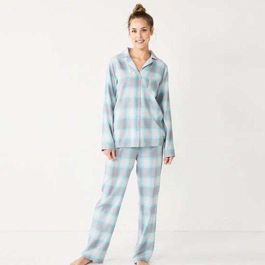 Mens * | Women'S Sonoma Goods For Life Flannel Pajama Shirt & Pajama Pants Sleep Set