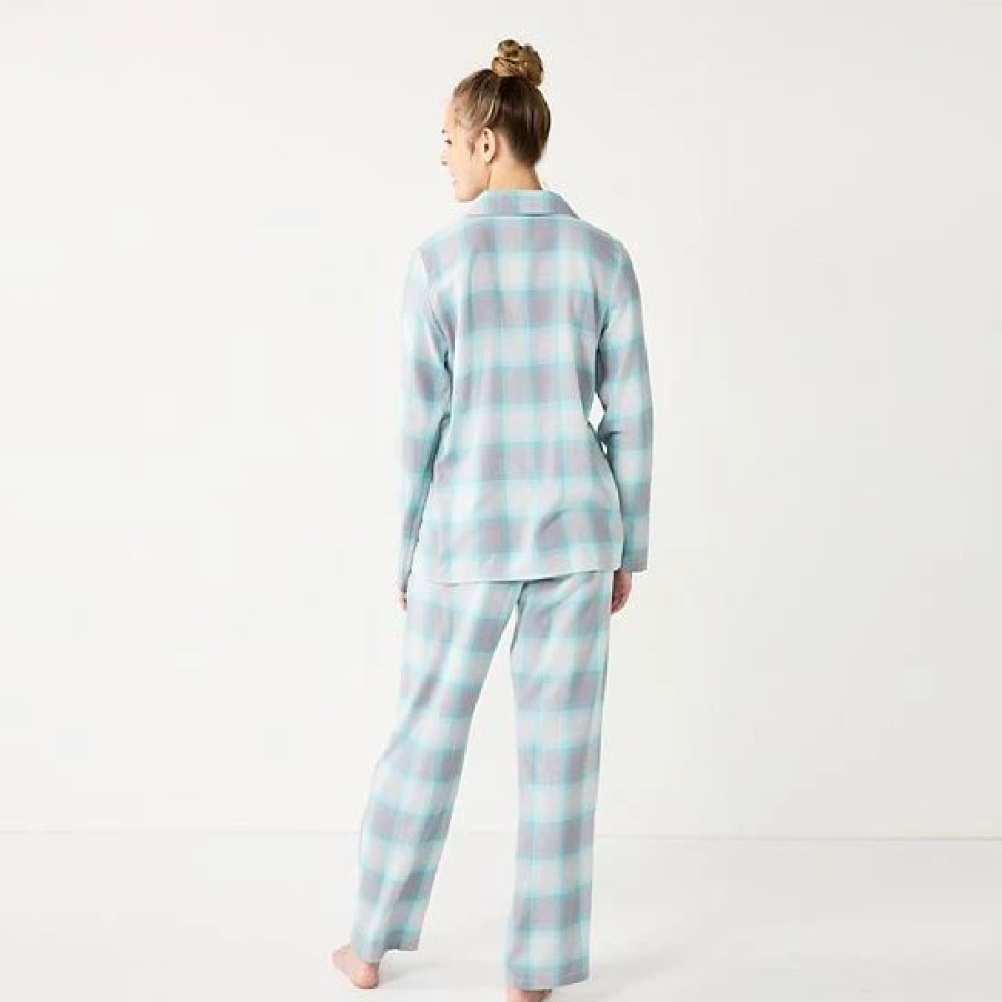 Mens * | Women'S Sonoma Goods For Life Flannel Pajama Shirt & Pajama Pants Sleep Set