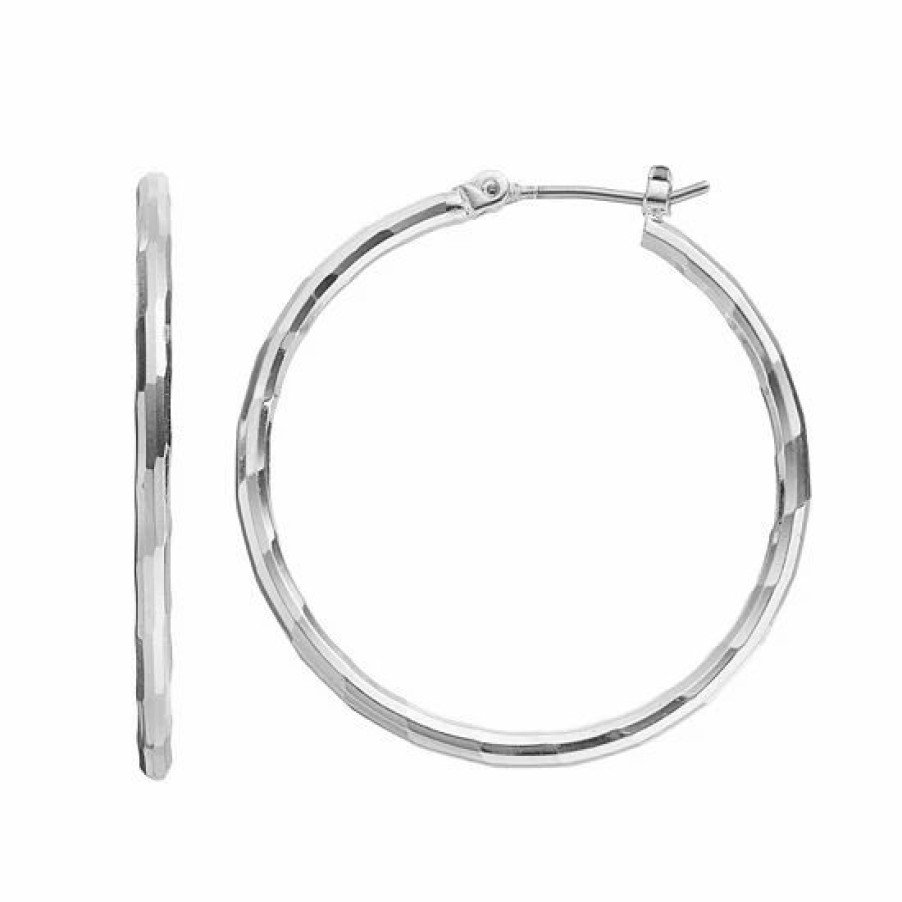 Womens * | Sonoma Goods For Life Textured Hoop Earrings