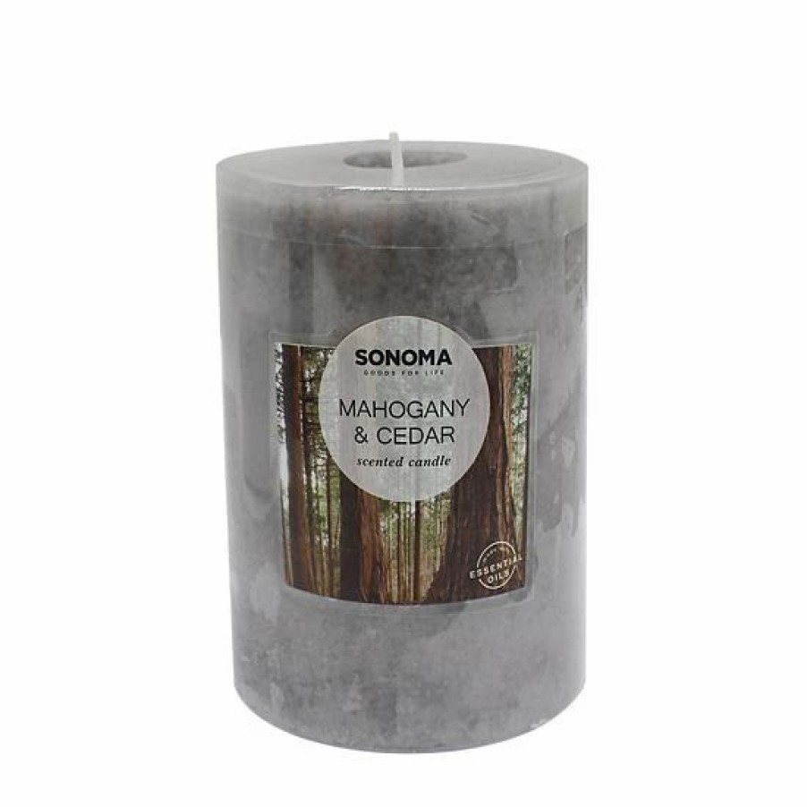 Home Decor * | Sonoma Goods For Life 3 X 4 Mahogany & Cedar Pillar Candle