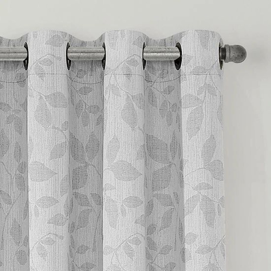 Home Decor * | Sonoma Goods For Life 2-Pack Jacquard Woven Leaf Blackout Curtain