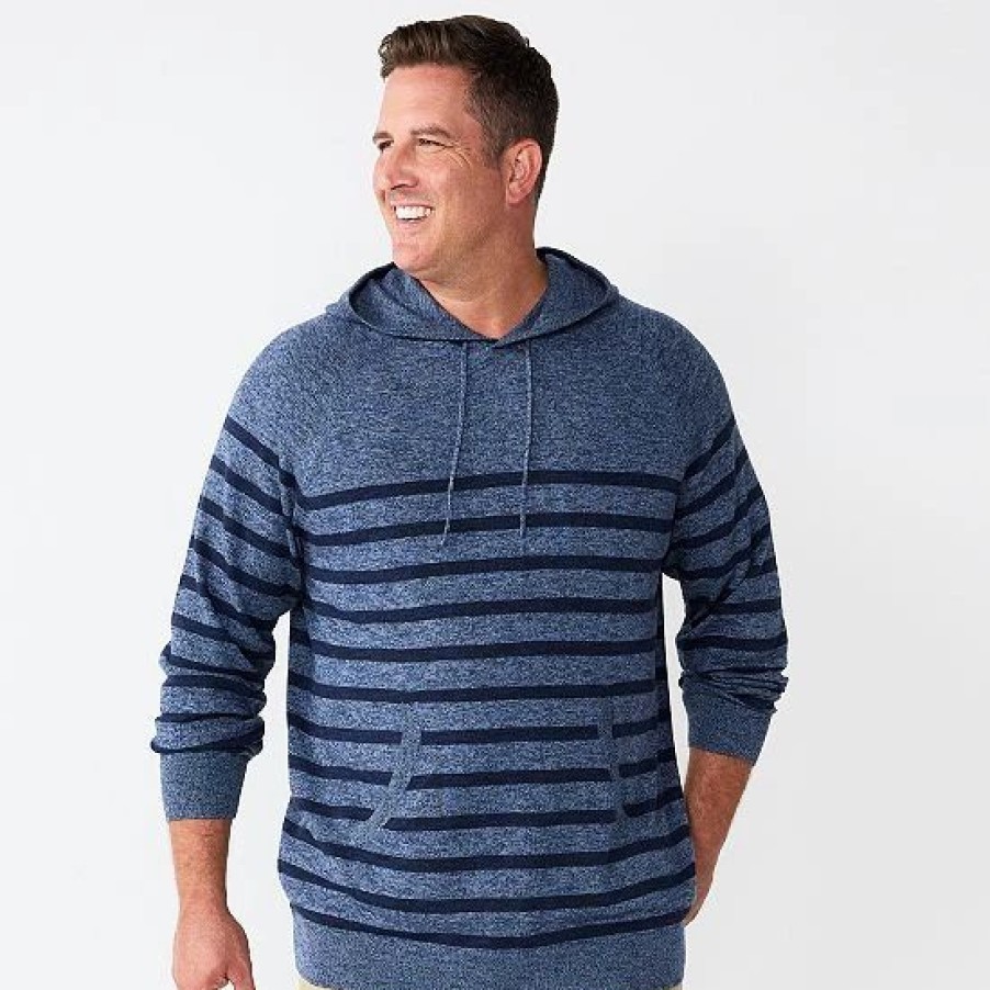 Mens * | Big & Tall Men'S Sonoma Goods For Life Fine-Gauge Hooded Sweater