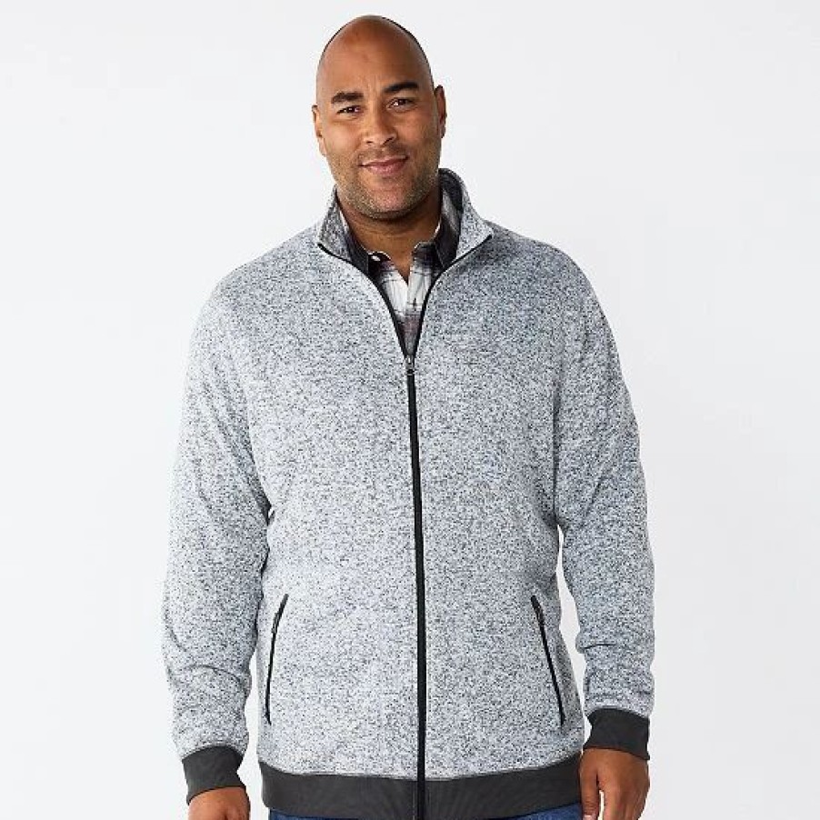 Mens * | Big & Tall Sonoma Goods For Life Full-Zip Fleece Sweater