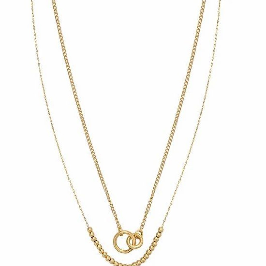 Womens * | Sonoma Goods For Life 2 Row Connected Link & Beaded Necklace