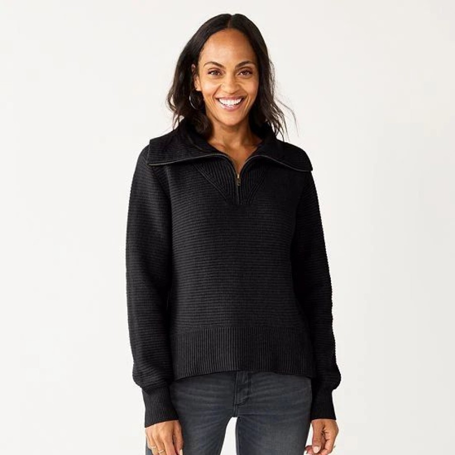 Mens * | Women'S Sonoma Goods For Life Cozy Quarter-Zip Sweater