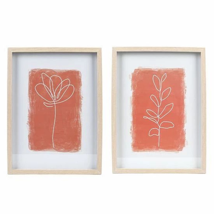 Home Decor * | Sonoma Goods For Life Coral Floral Shadowbox Wall Art 2-Piece Set