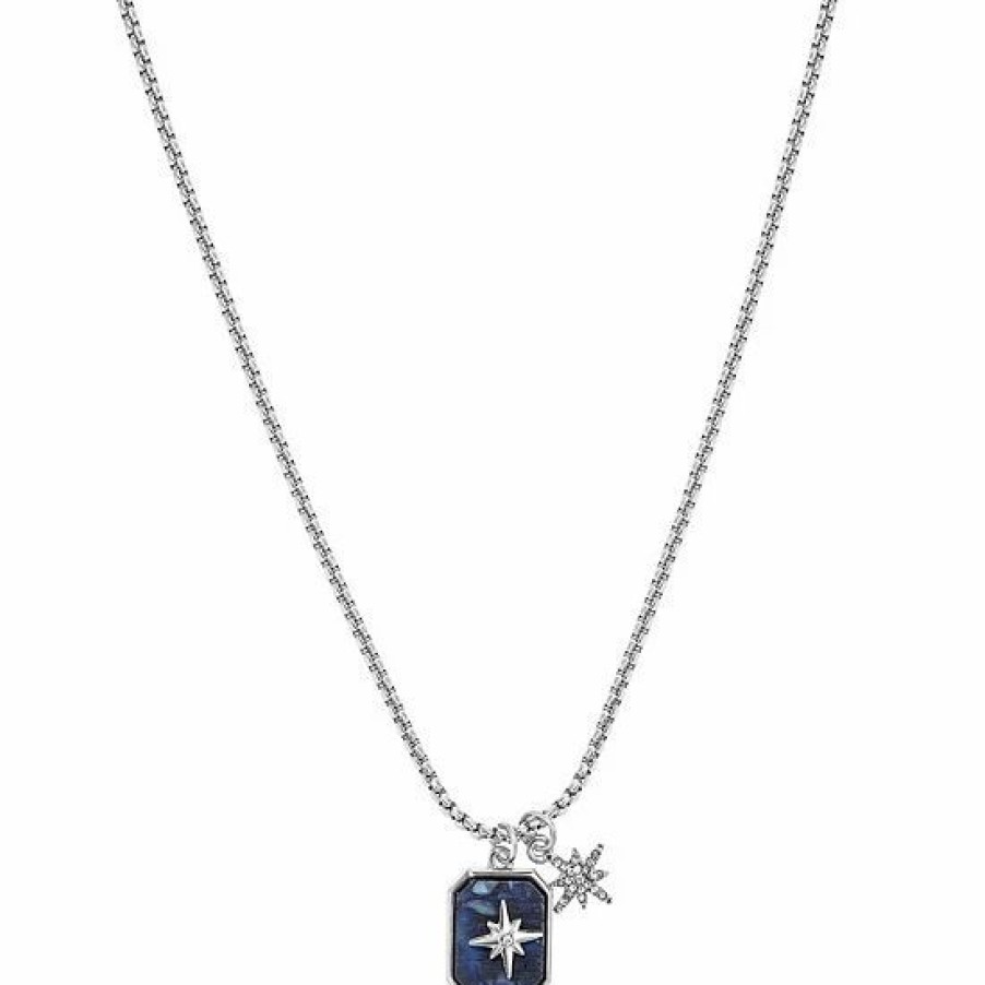 Womens * | Sonoma Goods For Life Blue Inlay With Star Pendants Adjustable Necklace