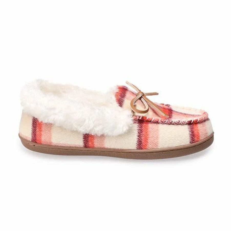 Womens * | Women'S Sonoma Goods For Life Ivory Plaid Moccasins