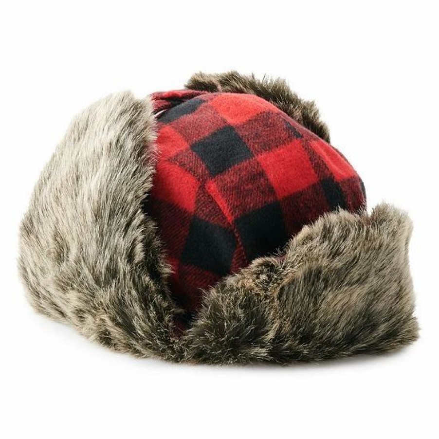 Mens * | Men'S Sonoma Goods For Life Faux Fur Trapper Hat Red