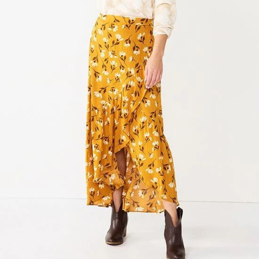 Mens * | Women'S Sonoma Goods For Life Wrap Ruffle Maxi Skirt