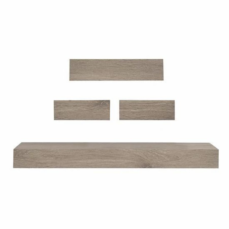 Home Decor * | Sonoma Goods For Life Gray Wash Ledge Wall Shelf 4-Piece Set