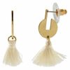 Womens * | Sonoma Goods For Life Gold Tone White Tassel Geo Hoop Earrings