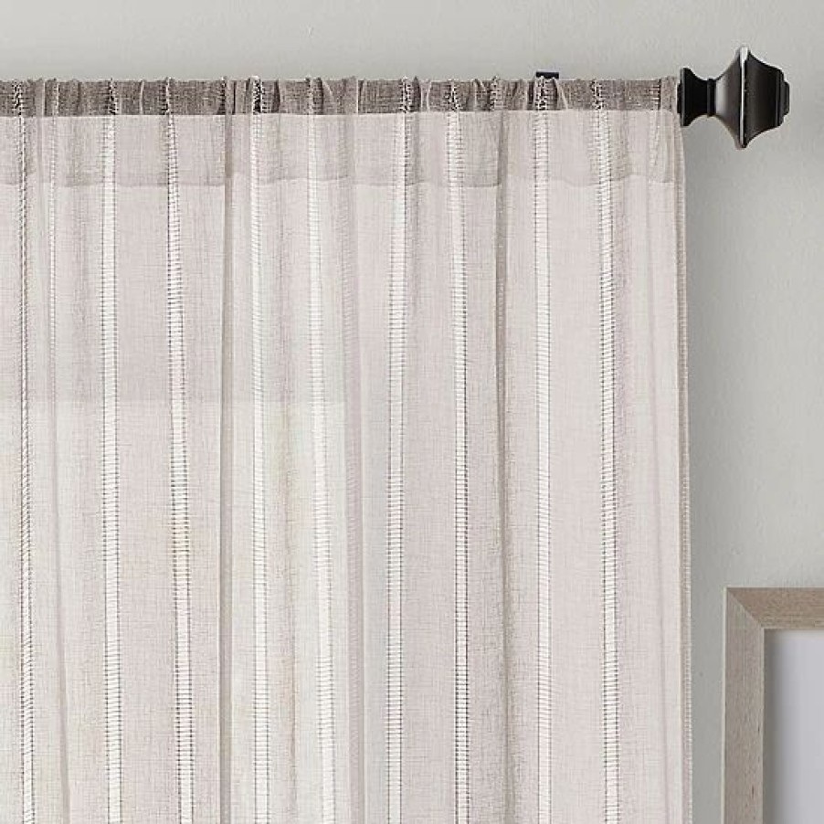 Home Decor * | Sonoma Goods For Life Open Weave Stripe Sheer Set Of 2 Window Curtain Panels