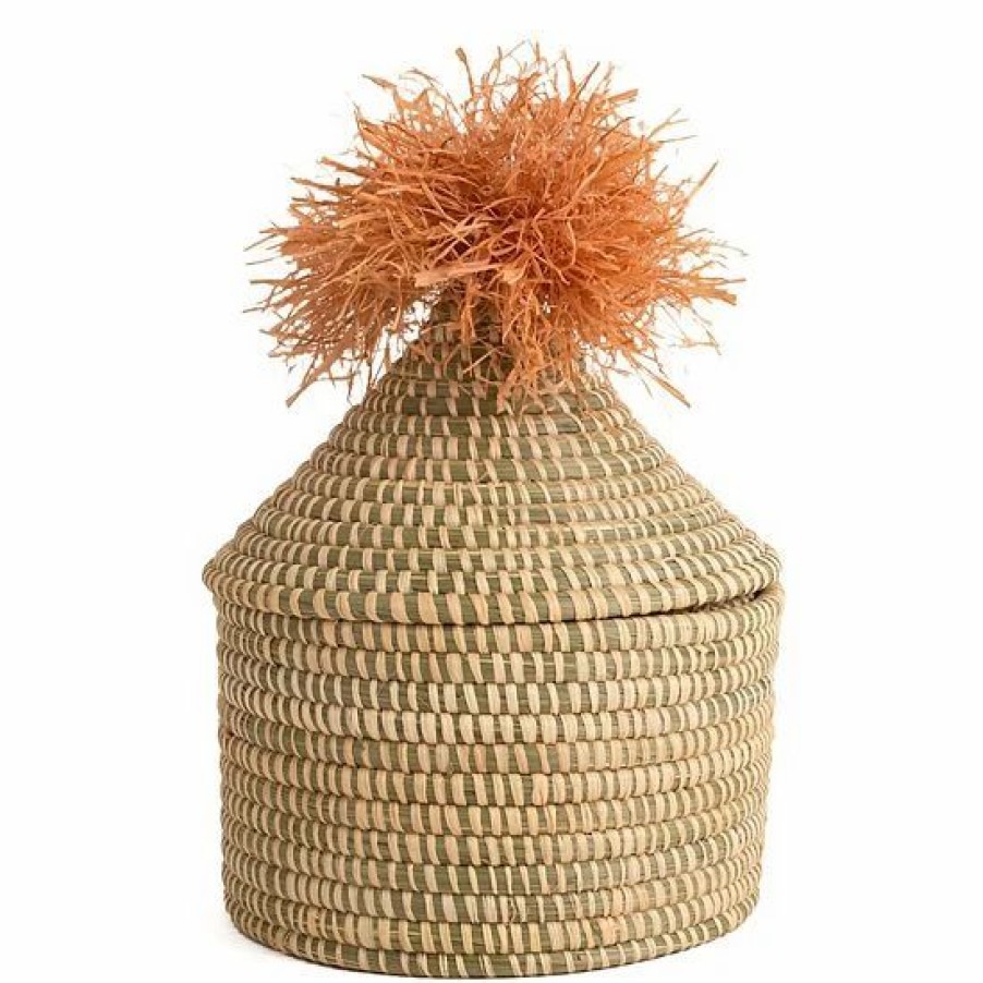 Home Decor * | Sonoma Goods For Life Gender Neutral Woven Lidded Basket Table Decor