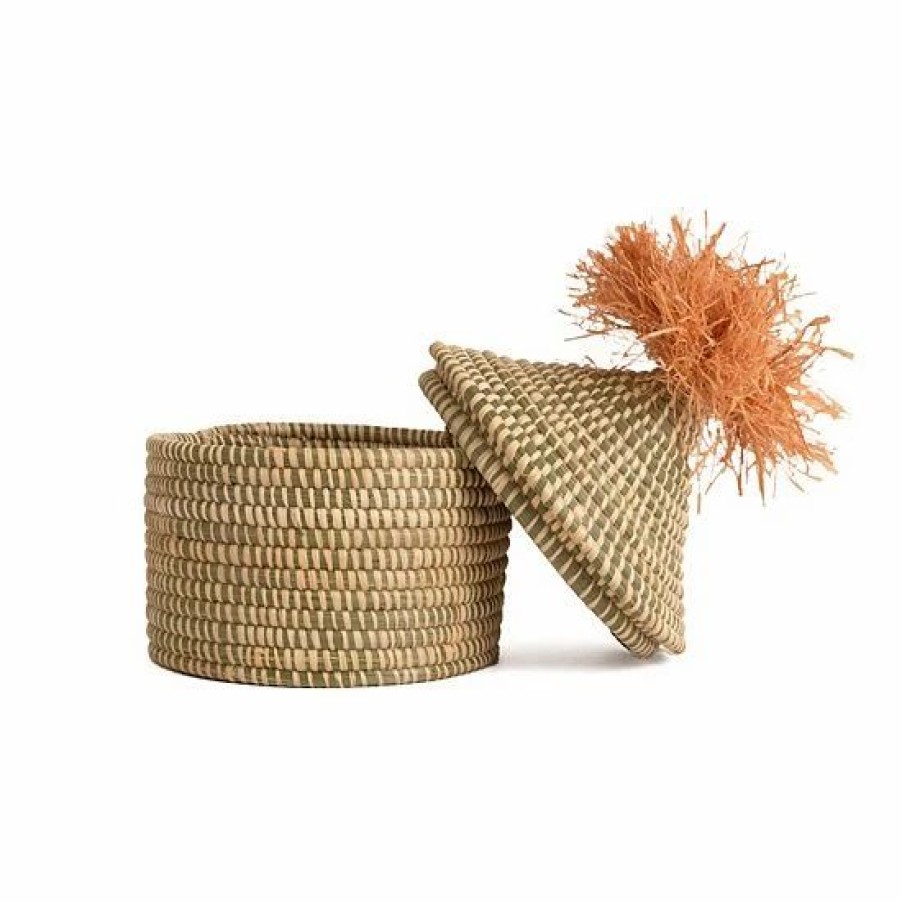 Home Decor * | Sonoma Goods For Life Gender Neutral Woven Lidded Basket Table Decor