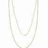 Womens * | Sonoma Goods For Life 2 Row Multi Chain With Single Pearl Station Necklace