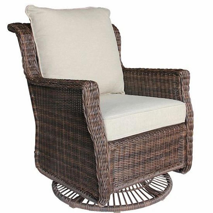 Furniture * | Sonoma Goods For Life Cortena Wicker Swivel Lounge Patio Chair