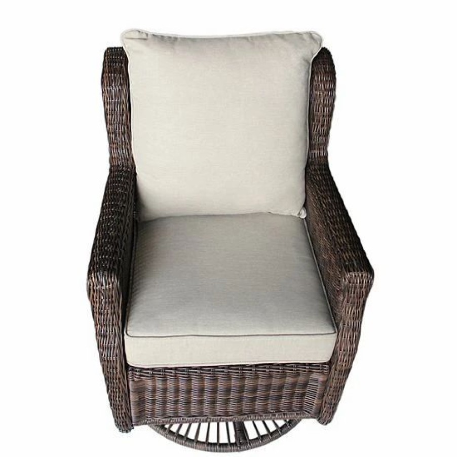 Furniture * | Sonoma Goods For Life Cortena Wicker Swivel Lounge Patio Chair