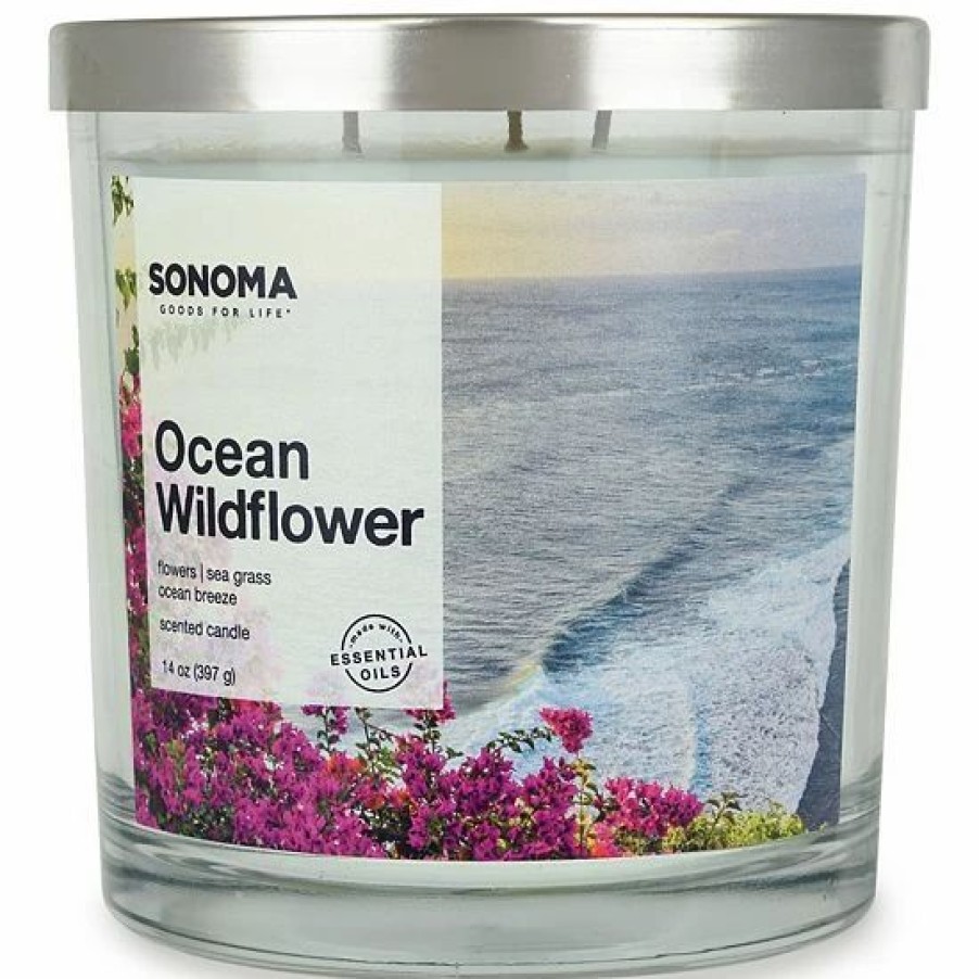 Home Decor * | Sonoma Goods For Life 14-Oz. Ocean Wild Flowers Candle Jar