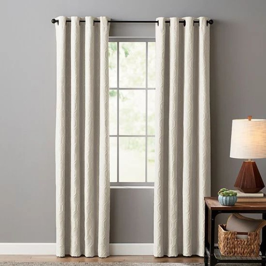 Home Decor * | Sonoma Goods For Life Ultimate Performance Woven Geo 2-Pack 100% Blackout Curtain