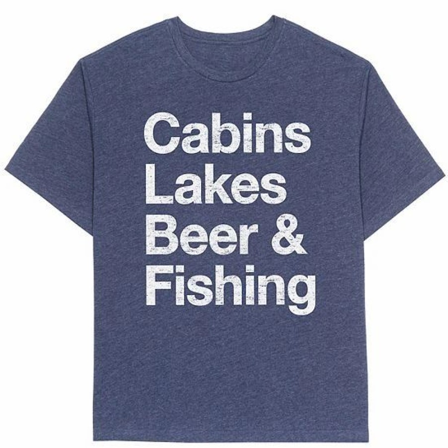 Mens * | Big & Tall Sonoma Goods For Life "Cabins Lakes Beer & Fishing" Tee