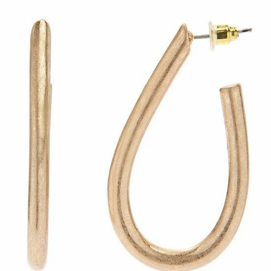 Womens * | Sonoma Goods For Life Chubby Long J Hoop Earrings