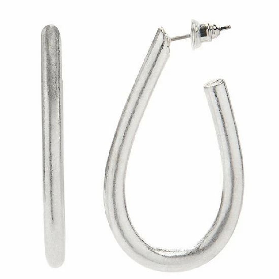 Womens * | Sonoma Goods For Life Chubby Long J Hoop Earrings