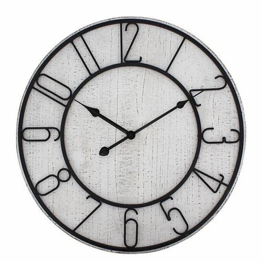 Home Decor * | Sonoma Goods For Life Whitewash Wall Clock