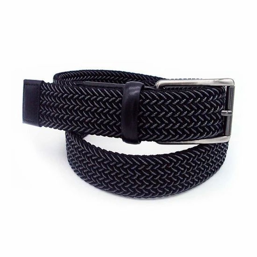 Mens * | Men'S Sonoma Goods For Life Black & Gray Elastic Belt