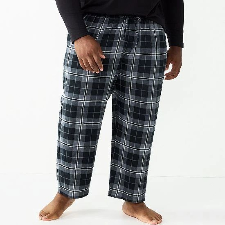 Mens * | Big & Tall Sonoma Goods For Life Crewneck Tee & Flannel Pants Sleep Set