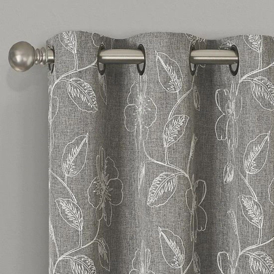 Home Decor * | Sonoma Goods For Life 2-Pack Floral Embroidered Dynasty Blackout Window Curtains