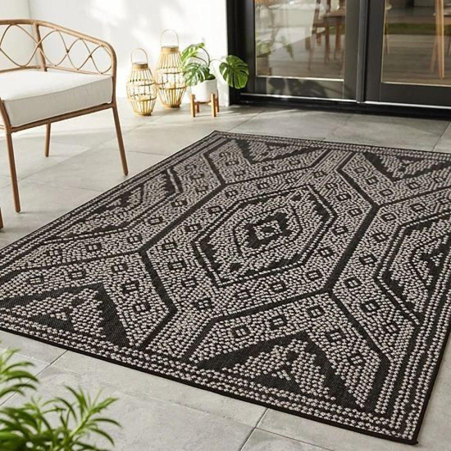 Home Decor * | Sonoma Goods For Life Diamond Pattern Indoor Outdoor Rug Navy