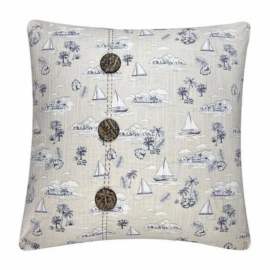 Home Decor * | Sonoma Goods For Life Seaside Toile Feather Fill Throw Pillow