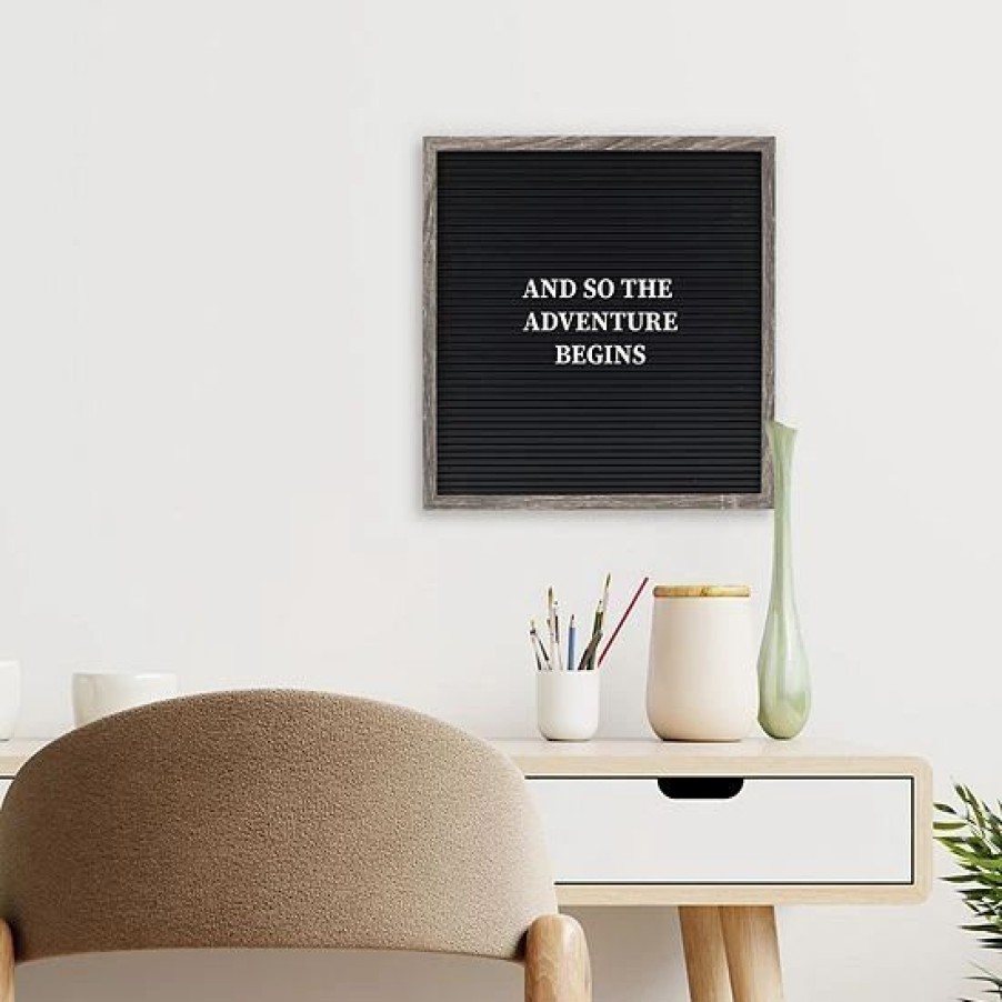 Home Decor * | Sonoma Goods For Life 12 X 12 Letterboard Black Slats With Gray Frame