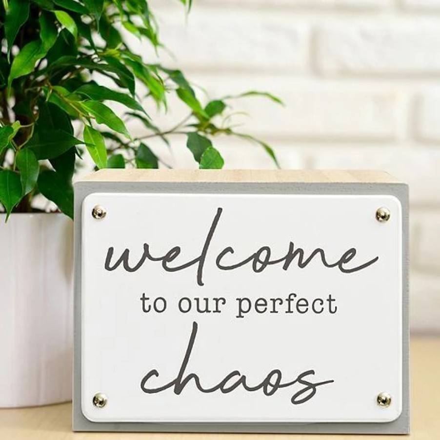 Home Decor * | Sonoma Goods For Life Welcome To Our Perfect Chaos Caption Art Box